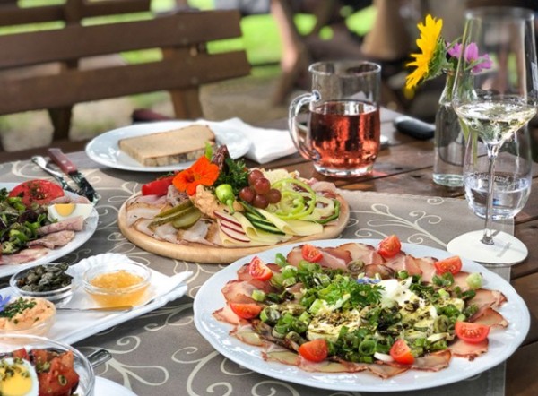 a fine dining spread at a restaurant