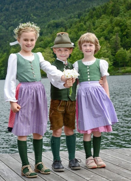 Traditional local outfit for children from Steiermark, Austria