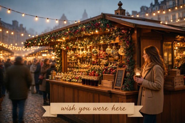 christmas market scenery 
